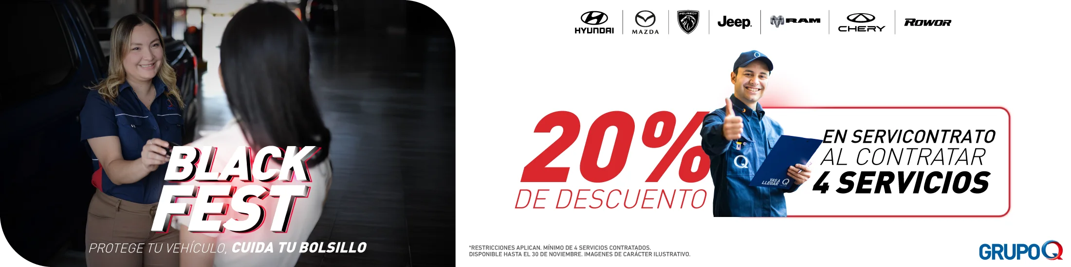 Black Fest (20% de descuento en servicontrato al contratar 4 servicios - Grupo Q