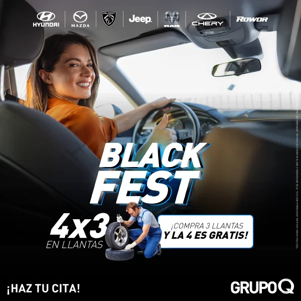 Black Fest (Compra 3 llantas y la 4 es Gratis) - Grupo Q
